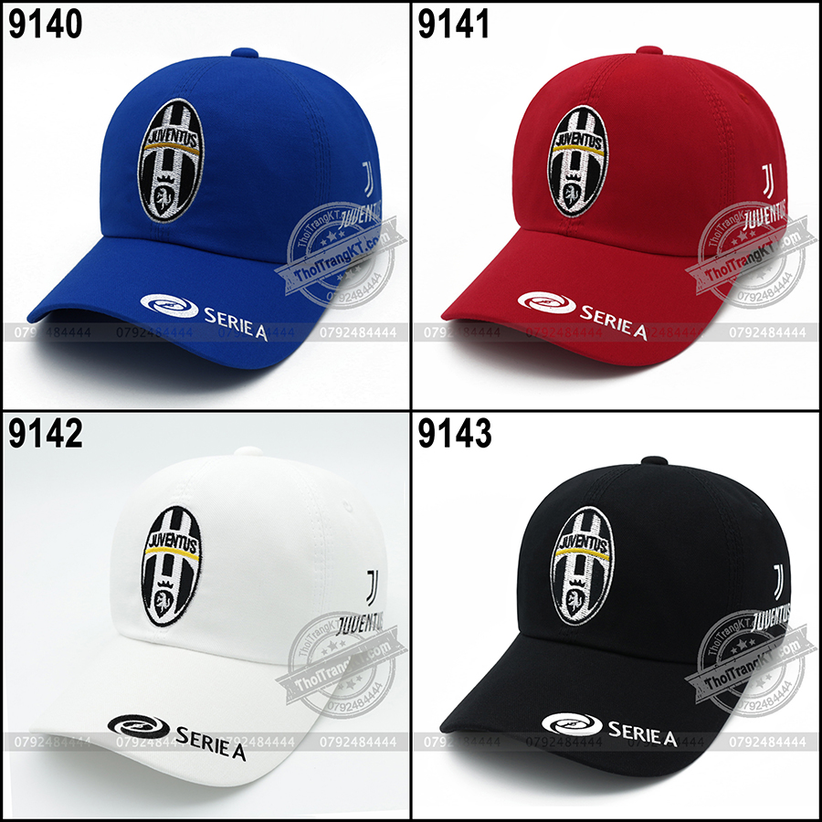 NÓN BÓNG ĐÁ JUVETUS [Đỏ + Trắng]