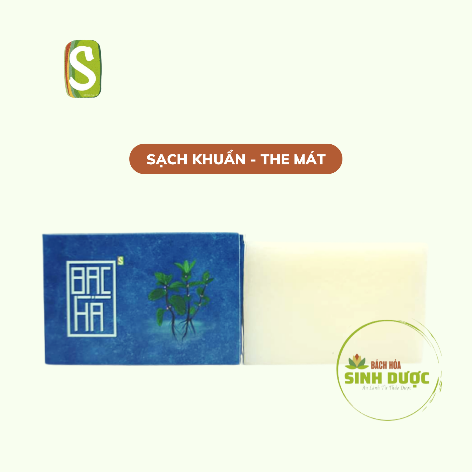 Xà bông Bạc Hà HTX Sinh Dược - MÁT DA, SẠCH THƠM BẠC HÀ
