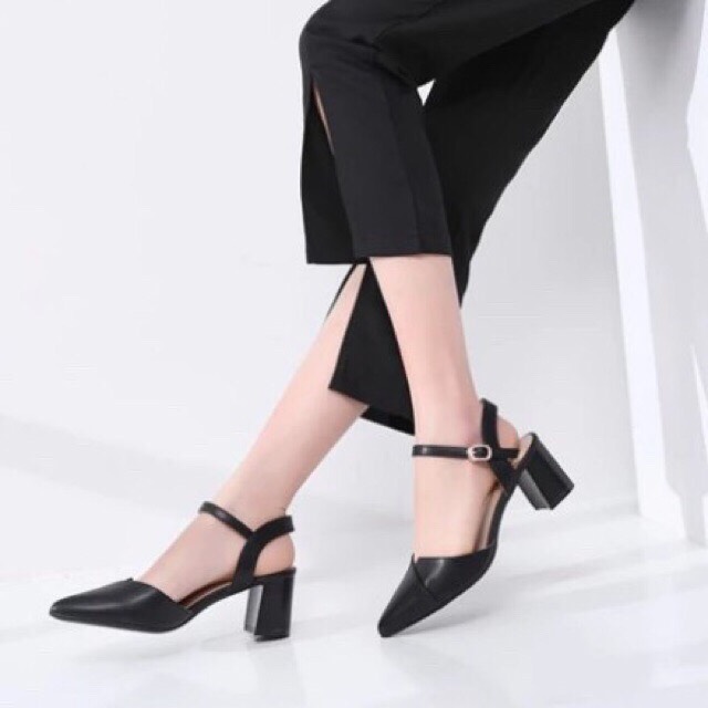 - Giày cao gót/Sandal cao gót tiểu thư nữ mũi nhọn đế vuông 5cm