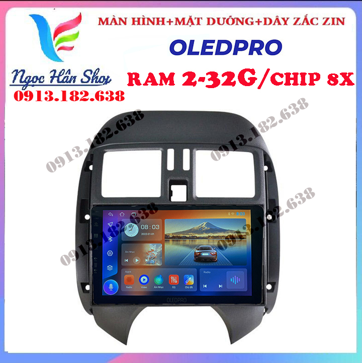 Màn hình oledpro kết nối wifi android 10 cho xe nissan sunny, kính cường lực 2.5d chống xước, chống va đập - màn hình ô tô giá rẻ, cam cập lề