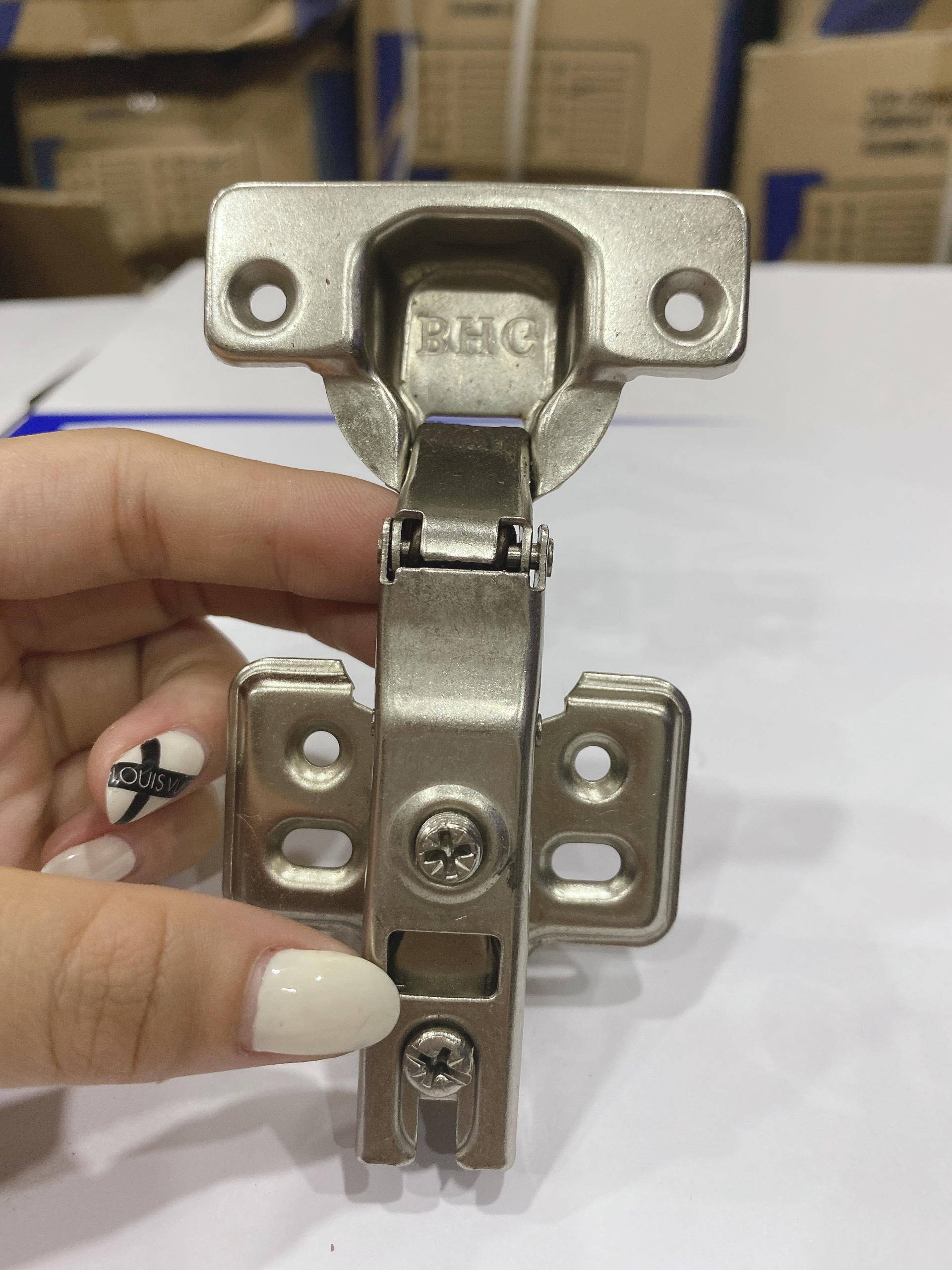 Bản lề thép mạ crome, giảm chấn, fix (mã sp ZT-B35)