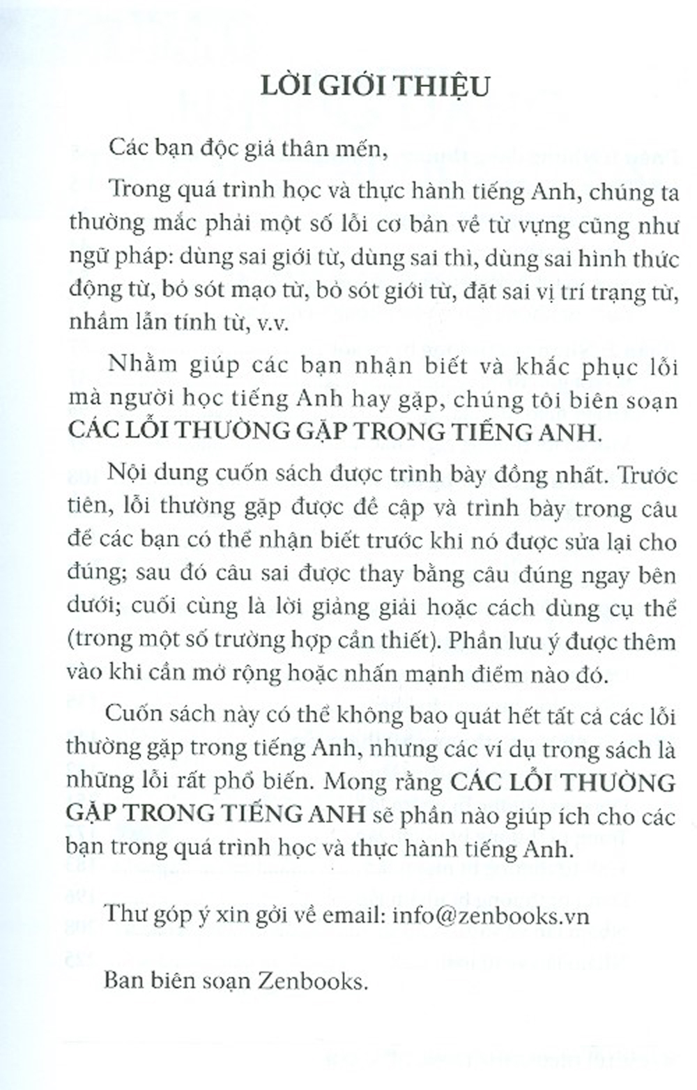 Các Lỗi Thường Gặp Trong Tiếng Anh