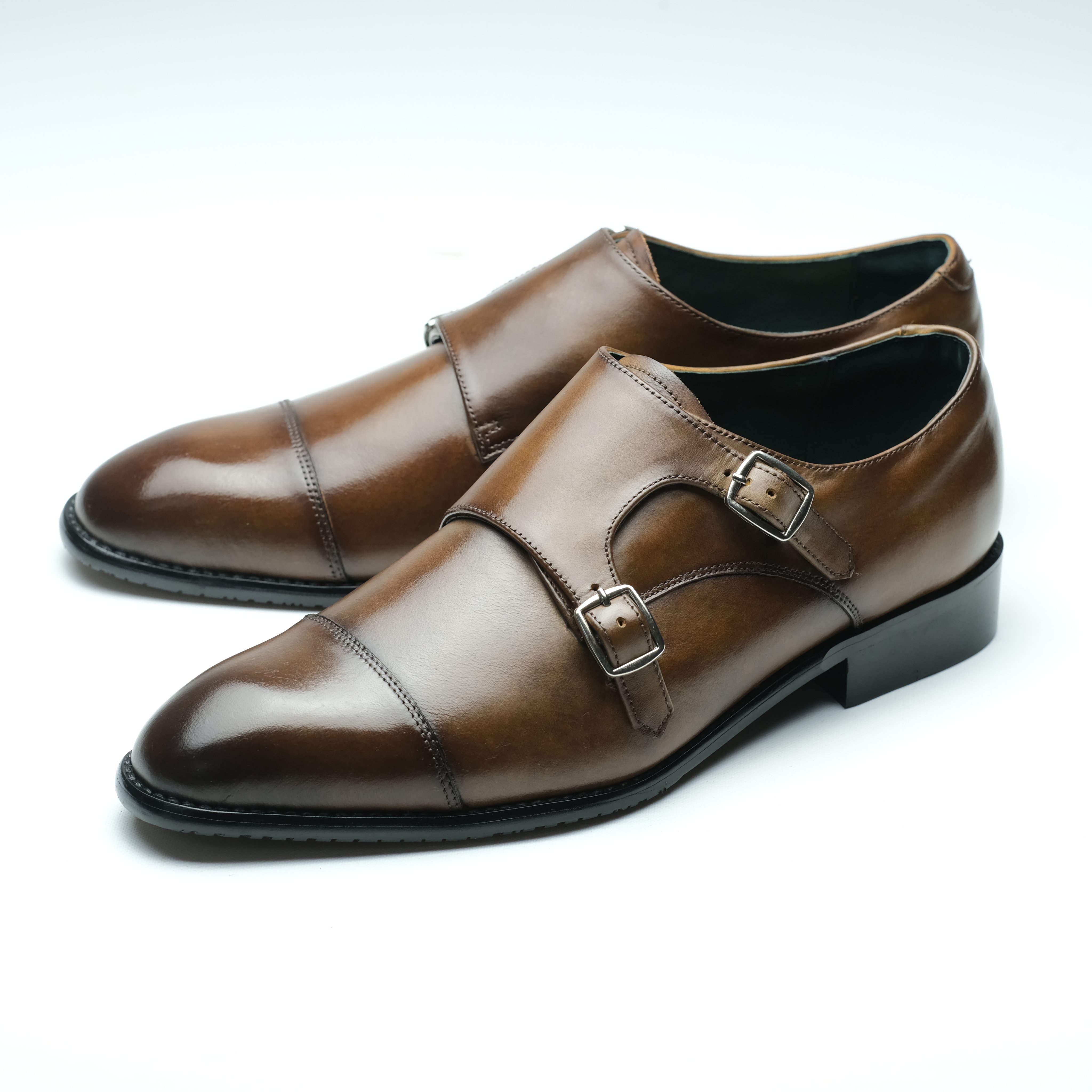 Giày Tây Da 2 Khóa BIG SIZE ( 36 - 46 ) Grace Saigon 165 Double MonkStrap Màu Nâu