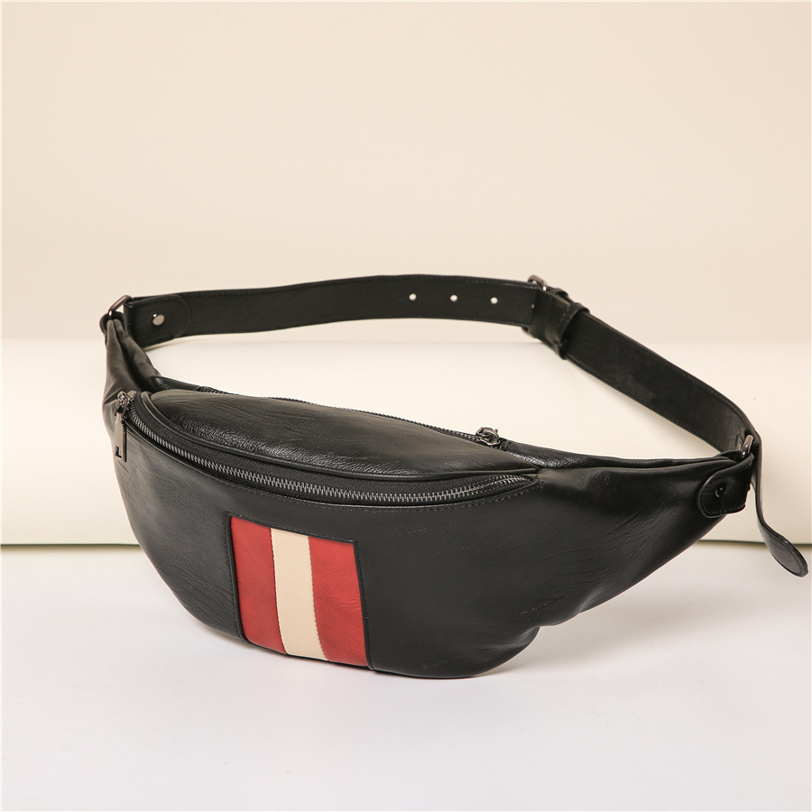 [Hot sale] bag tripe male Plaid high quality leather material