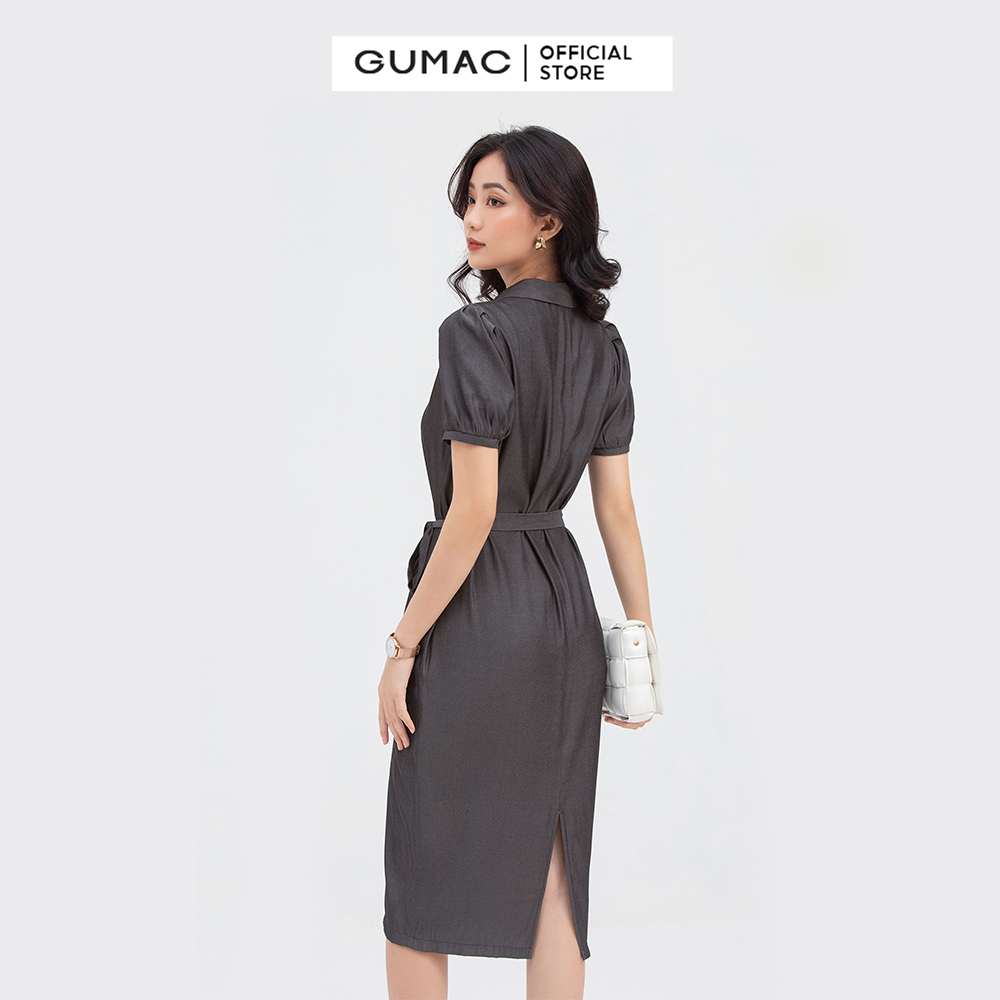 Đầm nữ  suông buộc eo mẫu mới GUMAC DB872