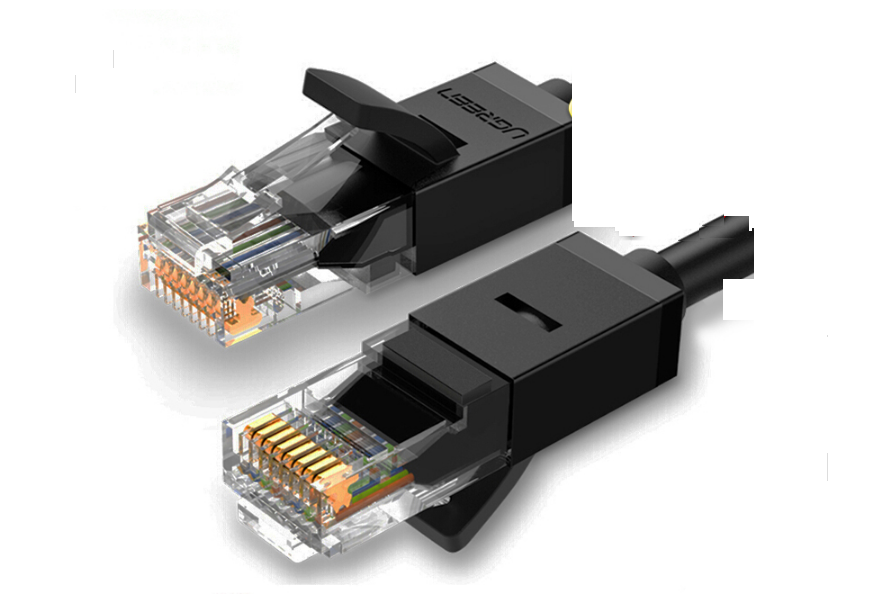 Cáp mạng đúc sẵn 2 đầu Cat6 UTP dài 0,5m Ugreen 20158 (Gigabit-Black) Chính Hãng