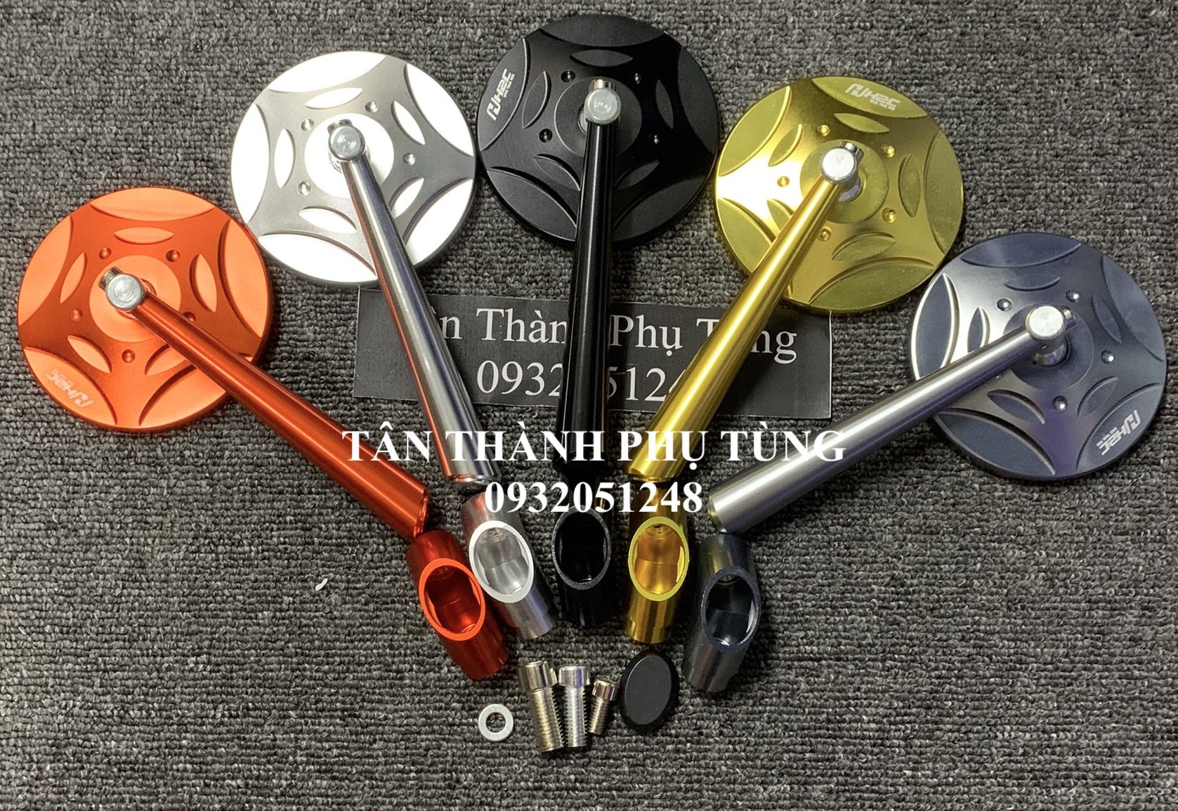 Kính chiếu hậu H2C nhôm CNC kiểu tròn