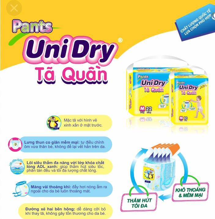 Tã quần Unidry  L38 miếng mẫu mới