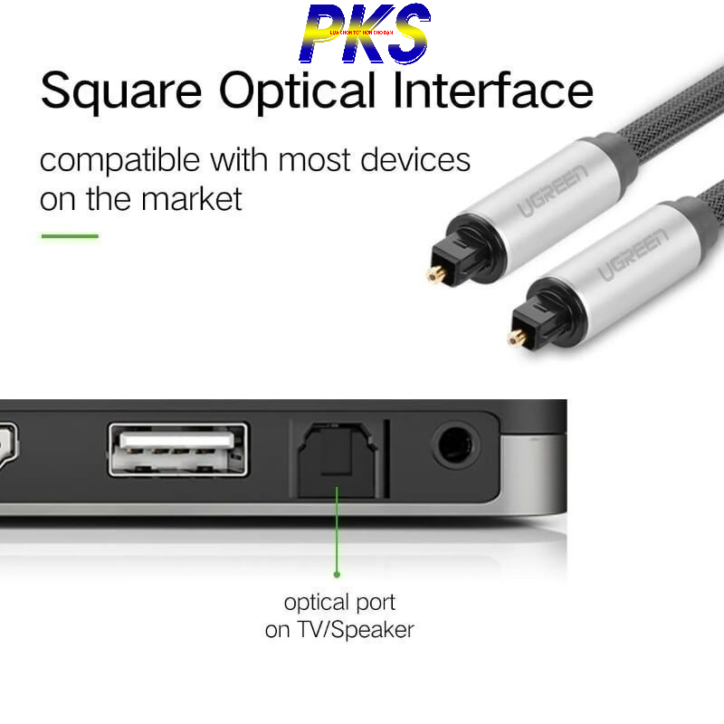 Cáp audio quang Toslink Optical 1.5m bọc lưới cao cấp Ugreen 10542