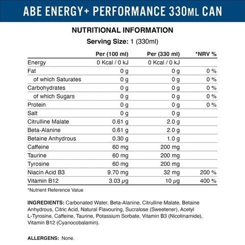 ABE DẠNG LON PRE WORKOUT (1 THÙNG 24 LON) |APPLIEDNUTRITION| TĂNG SỨC MẠNH