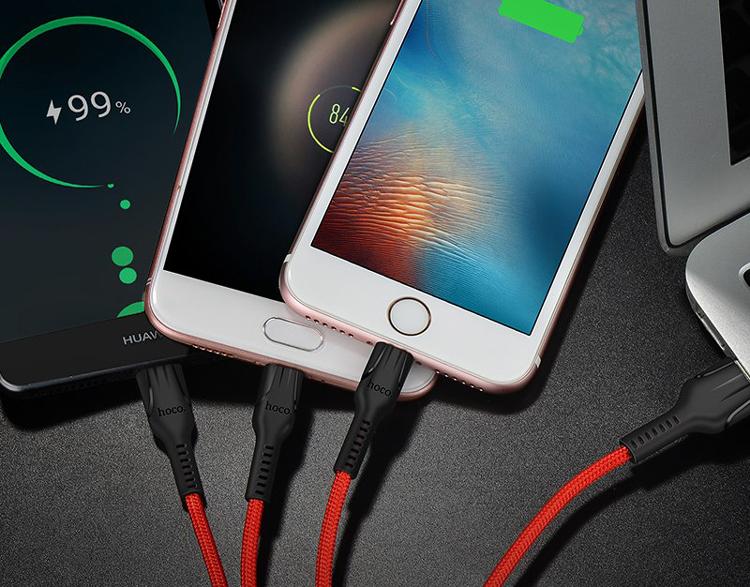 [HCM]Dây Cáp Sạc Lightning Cho iPhone/USB Type-C/MicroUSB Hoco U31 Benay (1.2m)
