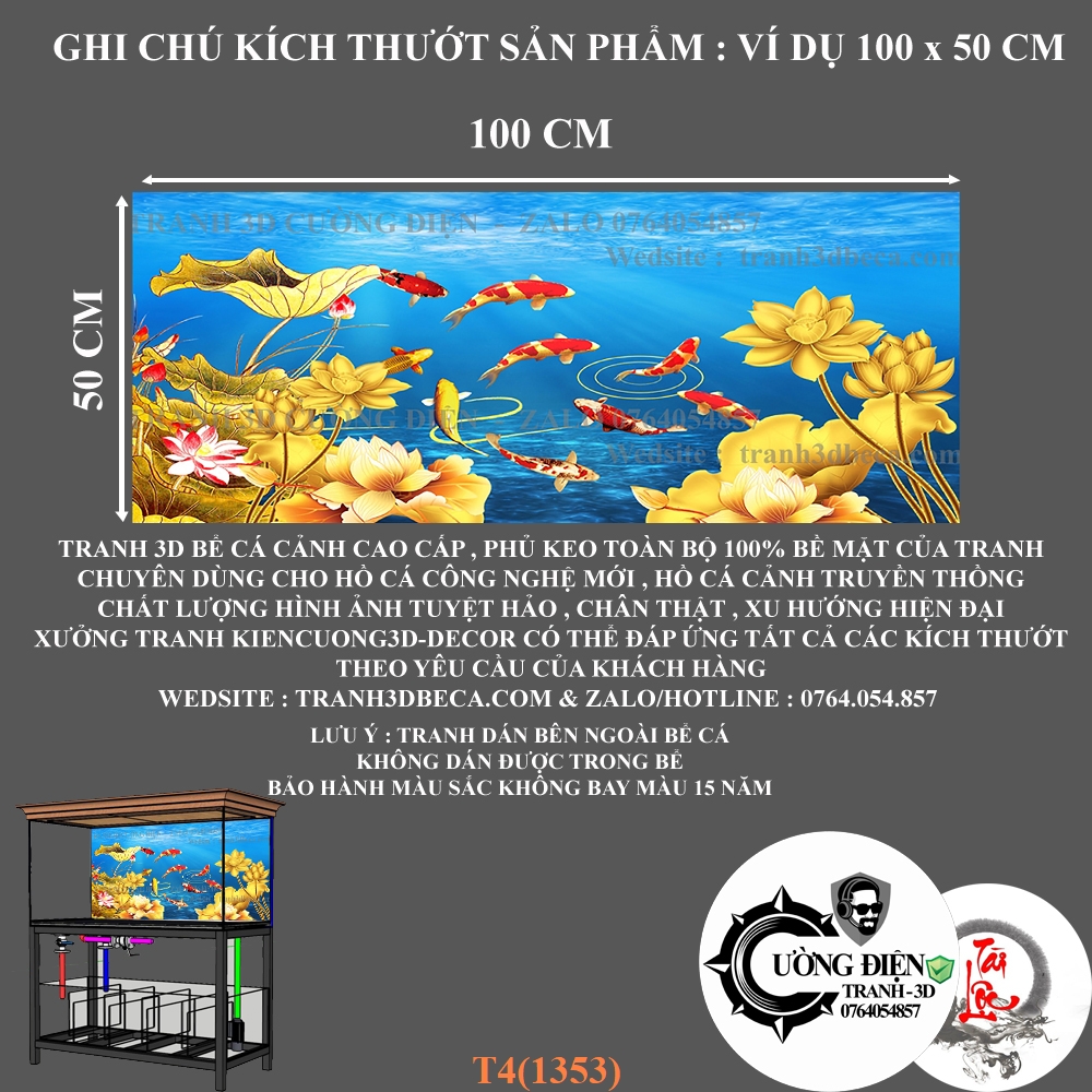 Tranh dán 3D bể cá cảnh (tranhbeca3D)