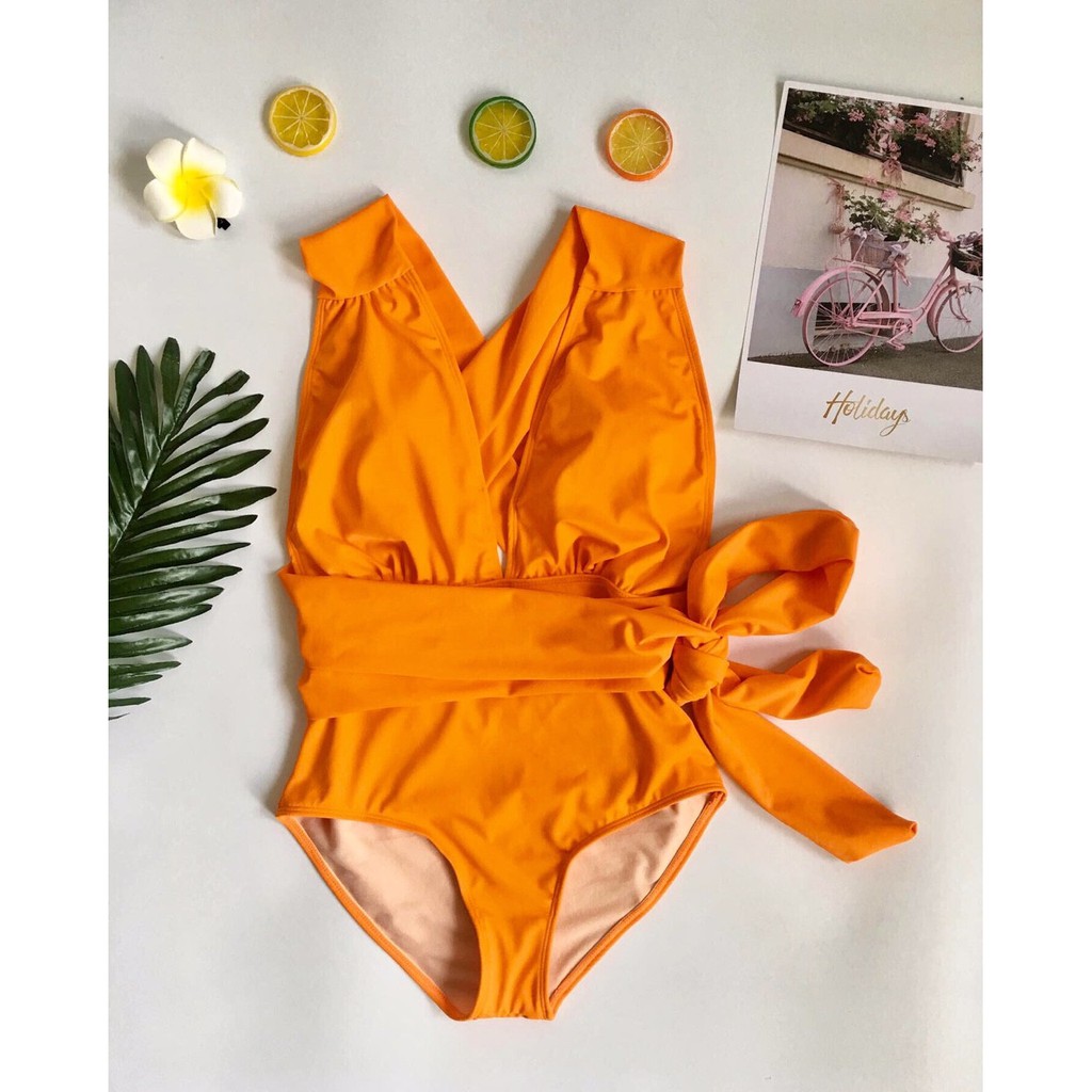 BIkini xẻ ngực chéo lưng (trắng và đen)