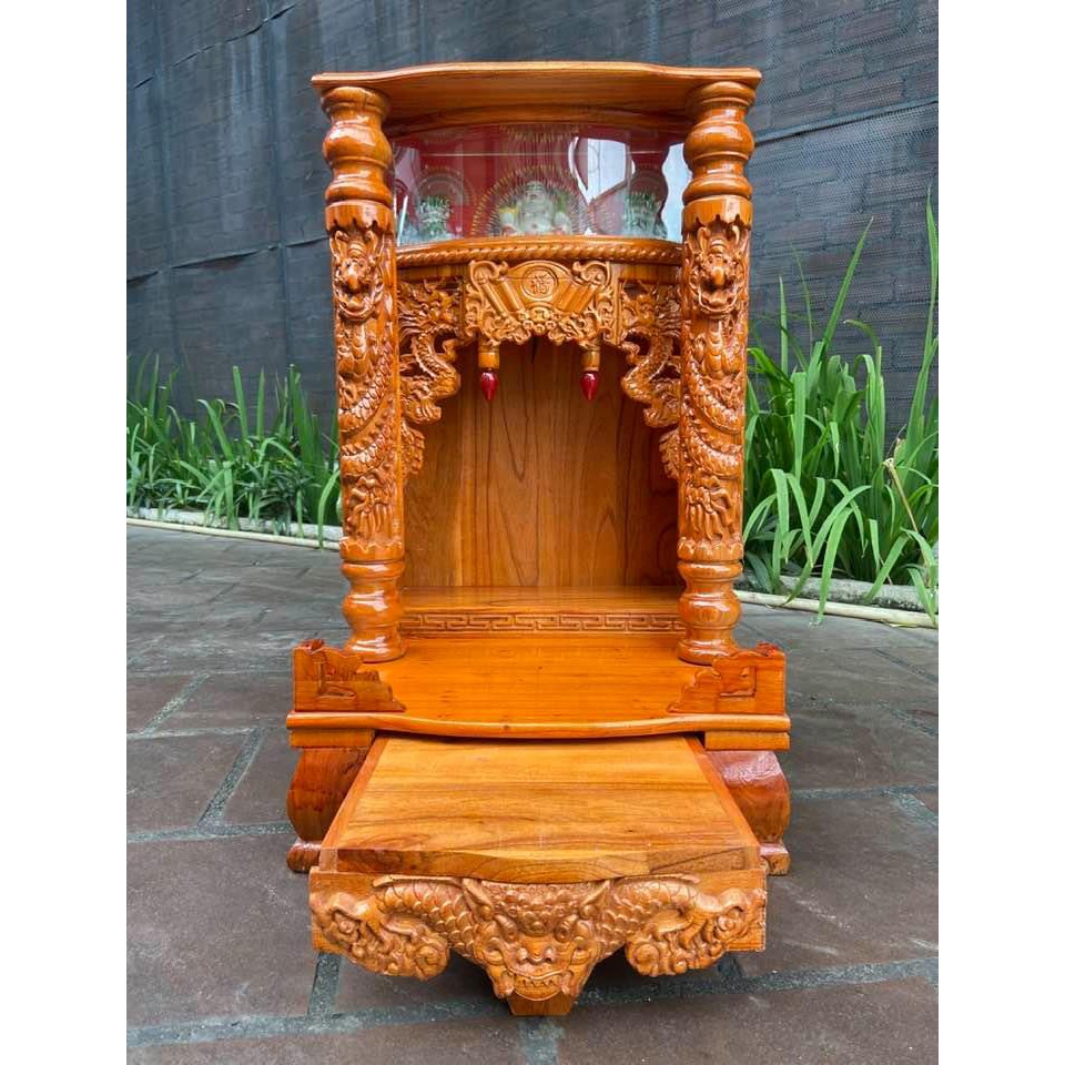 Bàn thờ ông địa cao cấp gỗ xoan , bàn thờ thần tài ông địa 48 x 81cm, bàn thờ gỗ
