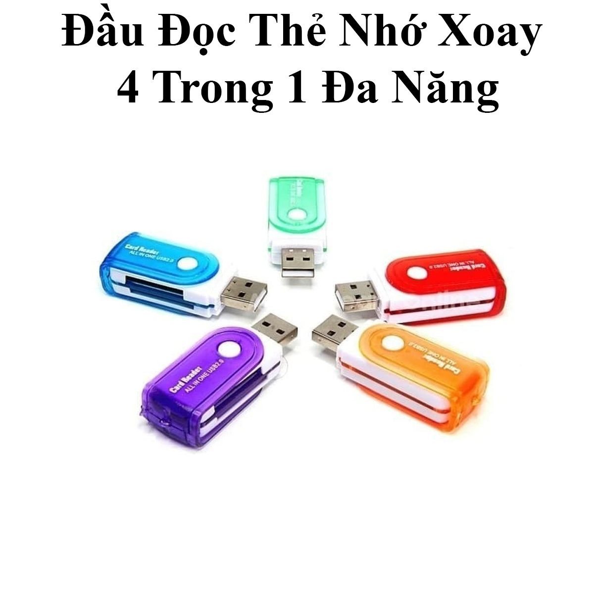Đầu đọc thẻ nhớ xoay 4 trong 1 đa năng