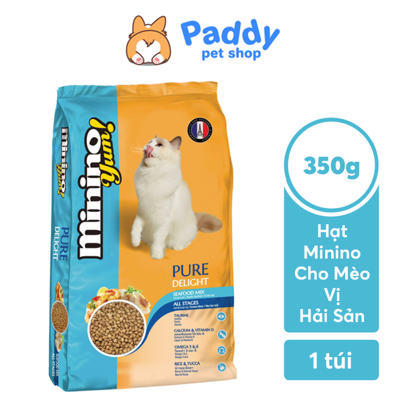 [350g] Hạt Minino Yum Cho Mèo Mọi Lứa Tuổi - Vị Hải Sản