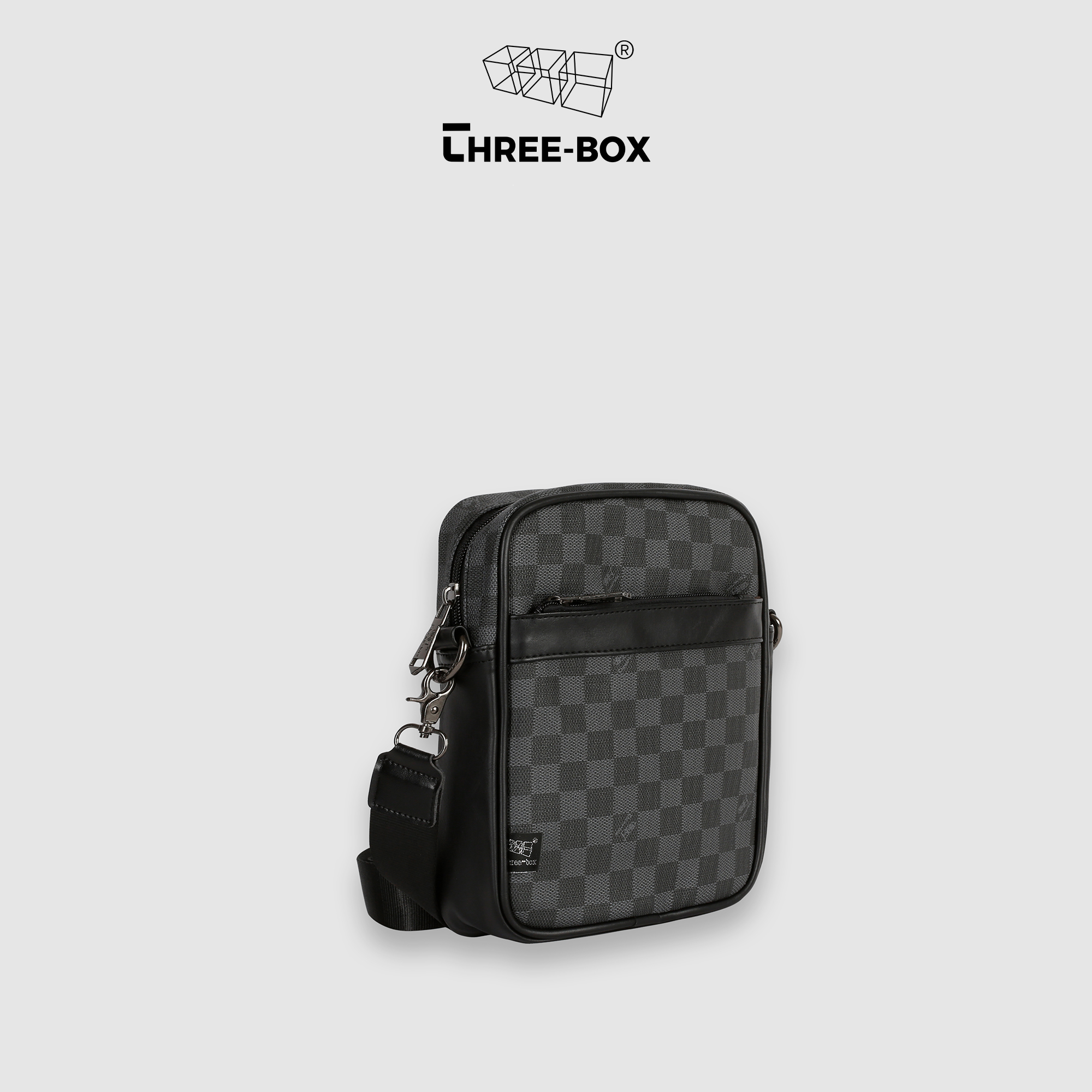 Túi đeo chéo thiết kế basic họa tiết Damier thương hiệu Three-Box - MS3629