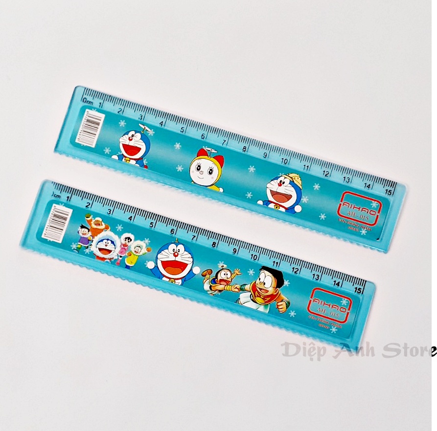 Thước kẻ 15cm Doraemon (Xanh-Vàng-Hồng)