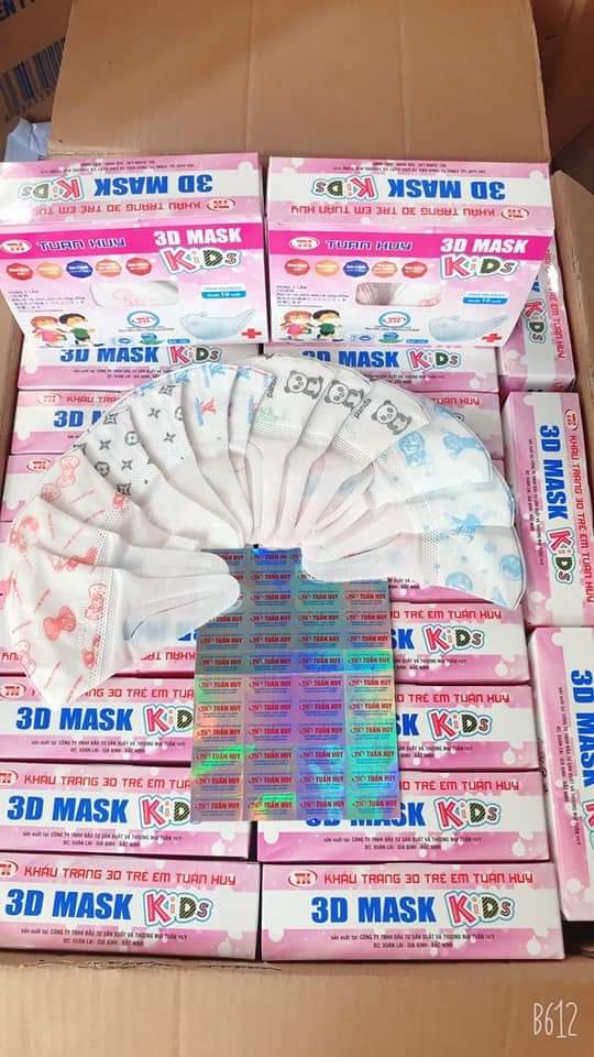 Hộp 50 chiếc khẩu trang 3D mask trẻ em (3D mask cho bé có sz từ 1-10 tuổi)