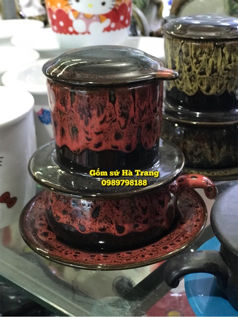 Phin pha cafe men hoả biến  Gốm sứ Bát Tràng cao cấp
