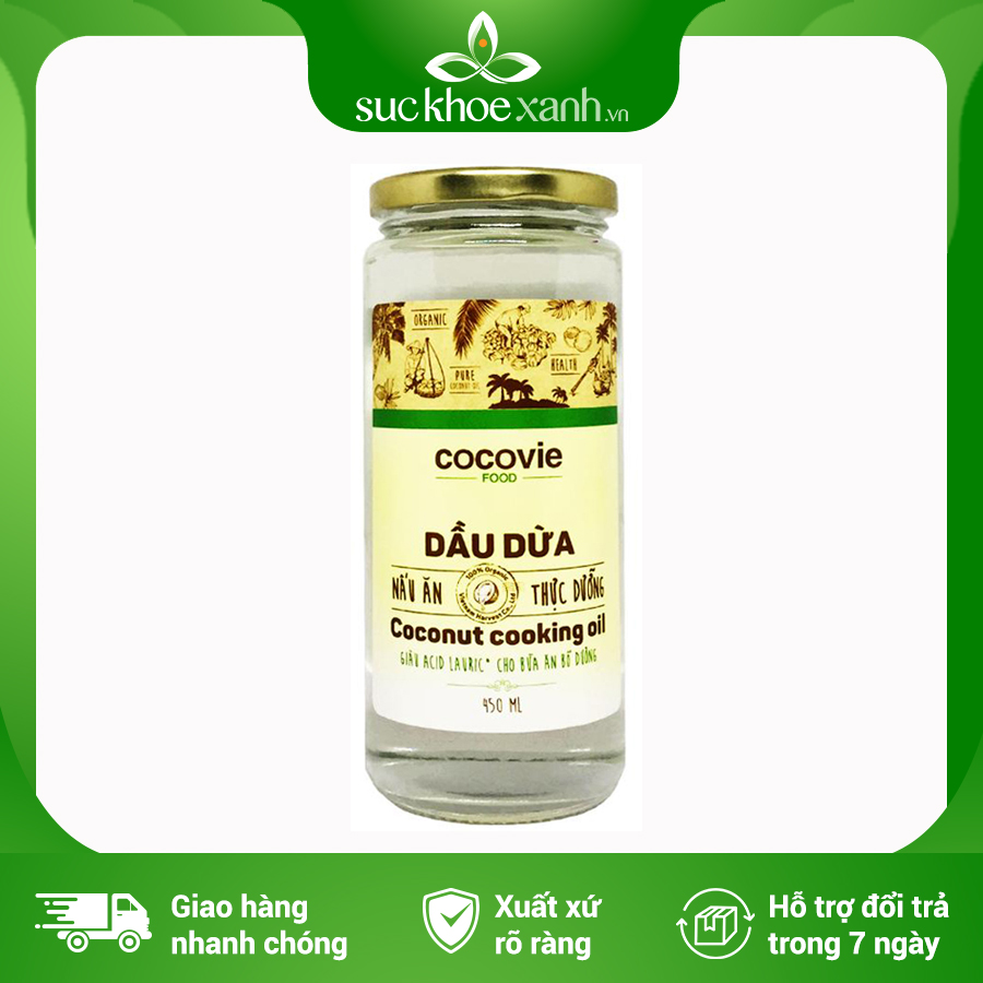 Dầu dừa hữu cơ thực dưỡng Cocovie - 450ml/chai