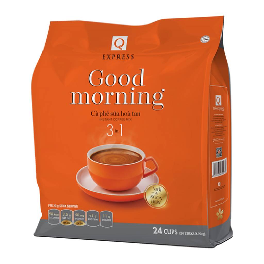 Cà Phê Sữa Good Morning Loại Hòa Tan 3 Trong 1 Bịch 24 gói x20g