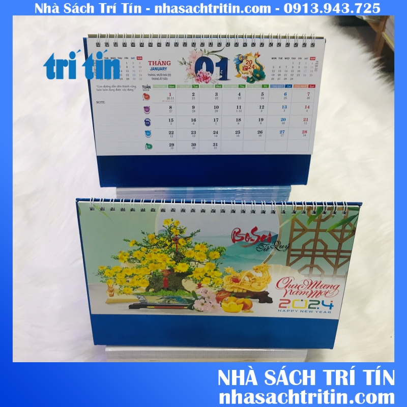 Lịch để bàn 2024 chữ a khổ 24*16cm