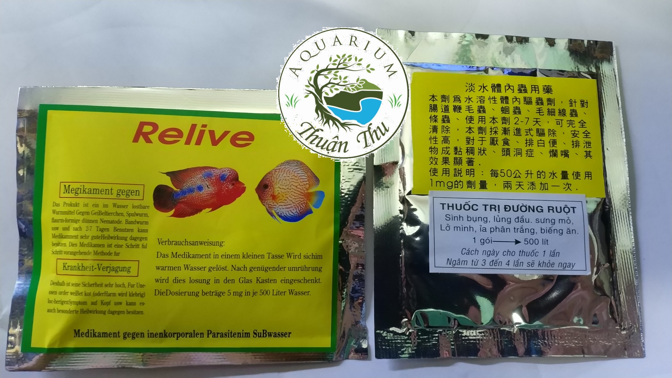 Bột xử lý khi cá bị sình bụng phân trắng relive