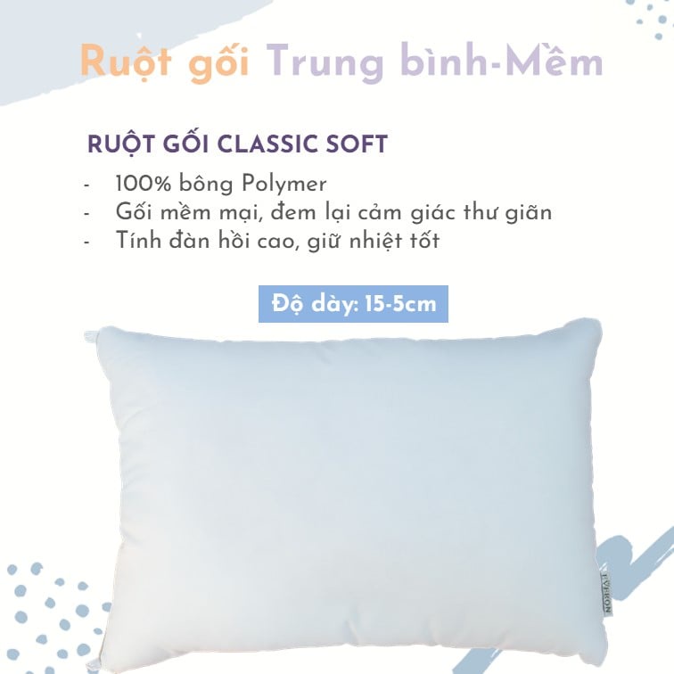 [EVERON] Ruột Gối Classic Soft êm ái, mềm mịn 45*65cm