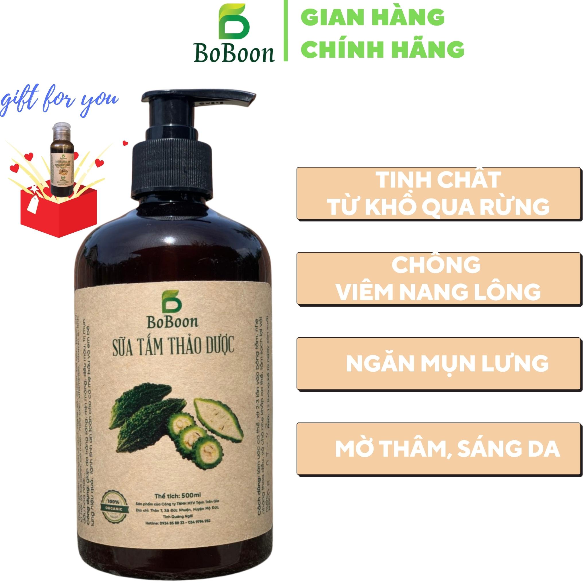 Sữa tắm thảo dược khổ qua rừng BoBoon mờ thâm sáng da, ngăn mụn lưng