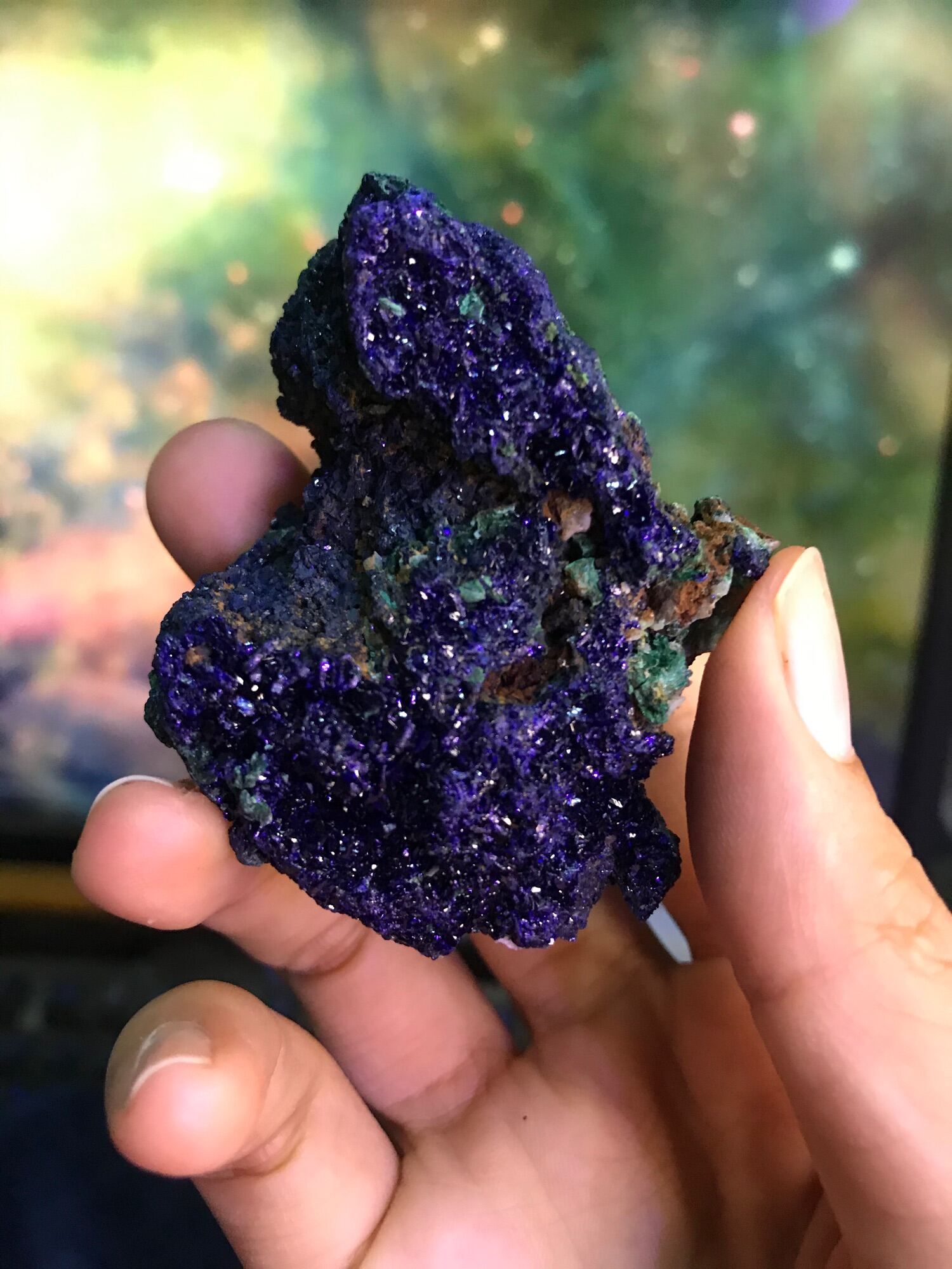 Đã khổng tước lông công huyền bí Azurite machalite tự nhiên Spirit Magic r47