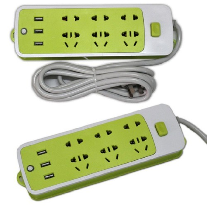 [HCM]Ổ ĐIỆN XANH LÁ CÓ 3 USB SẠC ĐT