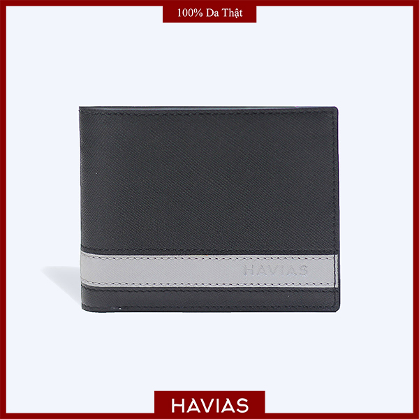 COSMO2 HAVIAS ví ngang có ngăn kéo ẩn  da bò Saffiano 100% nhập khẩu