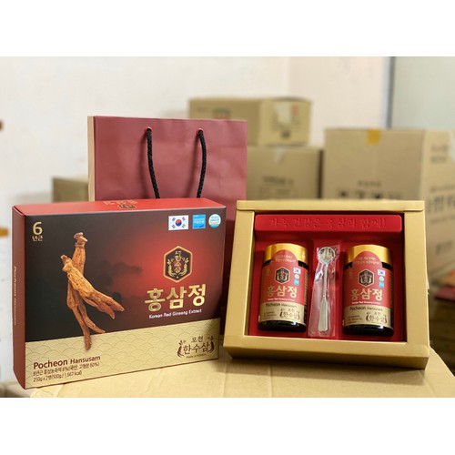 Cao hồng sâm Hàn Quốc Pocheon loại xịn cô đặc 2 lần tốt ít đường (2 lọ x 250g)