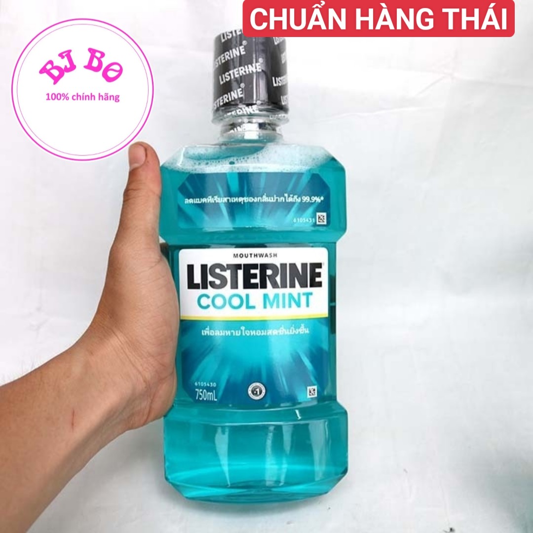 Combo Nước súc miệng Listerine 750ml và 250ml