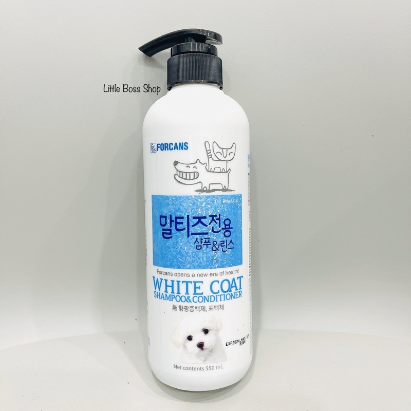 Dầu gội lông trắng cho chó Forcans White Coat 500ml