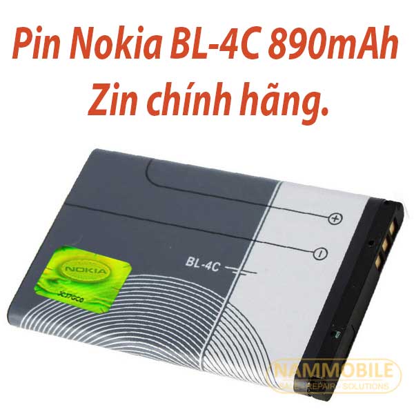 Pin nokia 6170, 3108, 2652, 1661, 3133, 6131, 7200, 2220 bl-4c 890mah zin + freeship