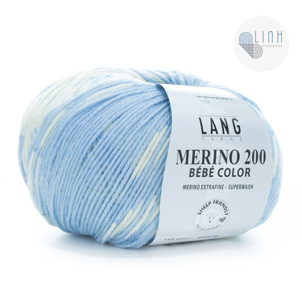 Cuộn Len Sợi Lông Cừu Yarn Wool Lang Merino 200 Bebe Color