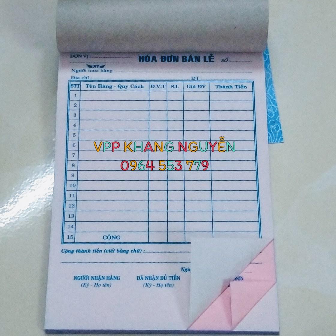 Hoá Đơn 2 Liên 60 Tờ Khổ 13x19cm Lốc 10 Cuốn