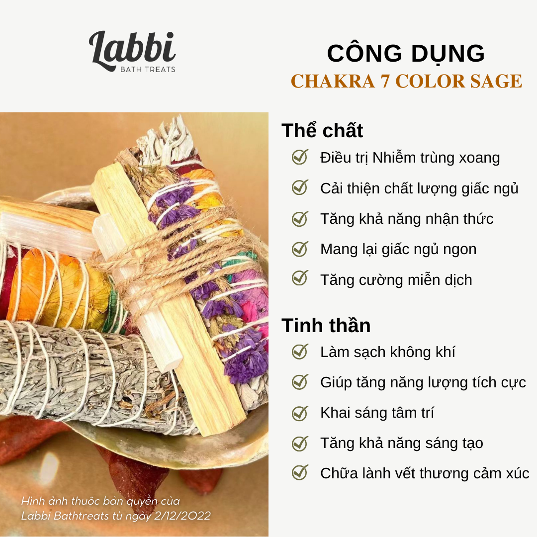 [Labbi] Xô Thơm Chakra 7 màu  (Chakra 7 colors)  - thu hút tình yêu
