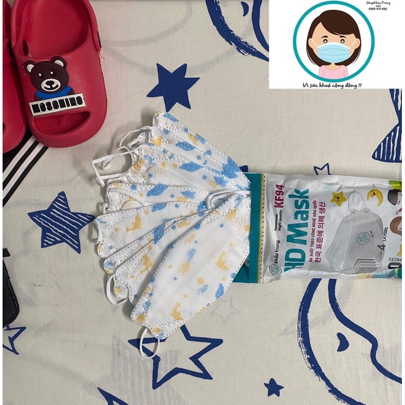 [Combo 100 cái]Khẩu trang 4D-KF94 Hoàng Dũng trẻ em