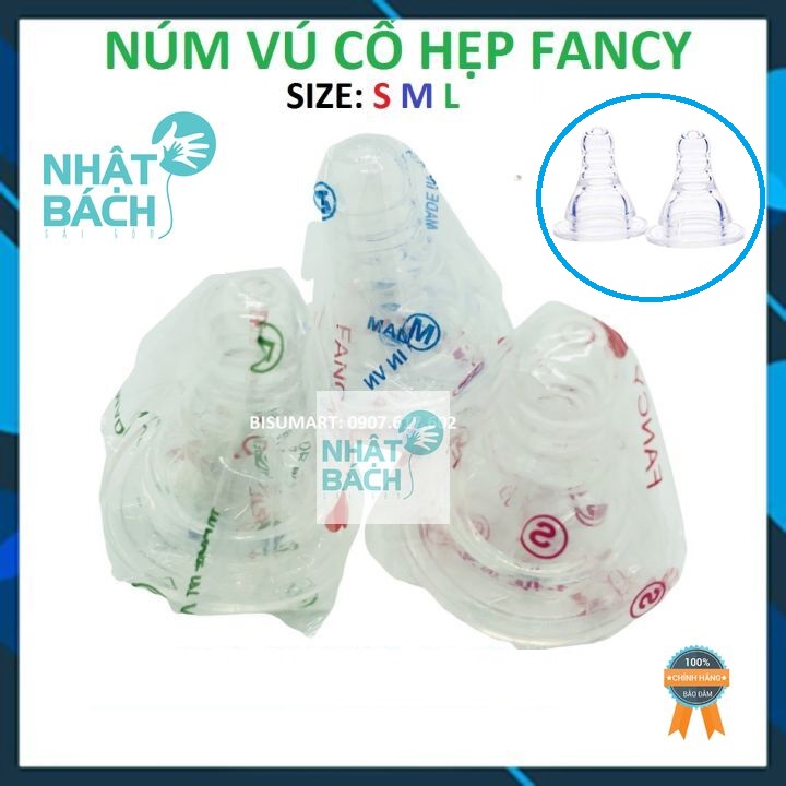 Nhập RS0822 giảm 30k cho đơn 99kNúm vú cổ hẹp Silicone siêu mềm FANCY size