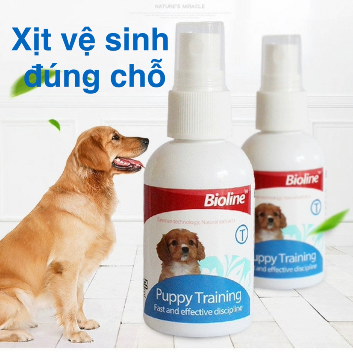 Dung dịch xịt hướng dẫn chó mèo đi vệ sinh đúng chỗ Bioline Puppy Training 50ml
