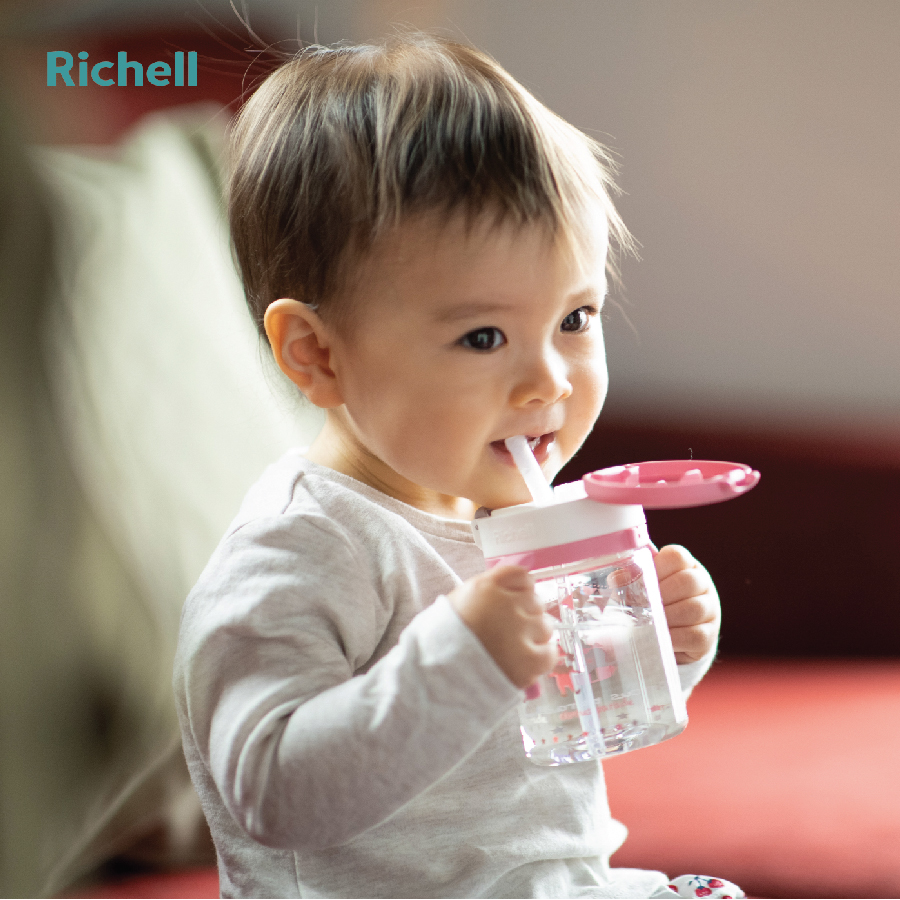 BỘ CỐC TẬP UỐNG VÀ BÌNH ỐNG HÚT RICHELL (XANH)
