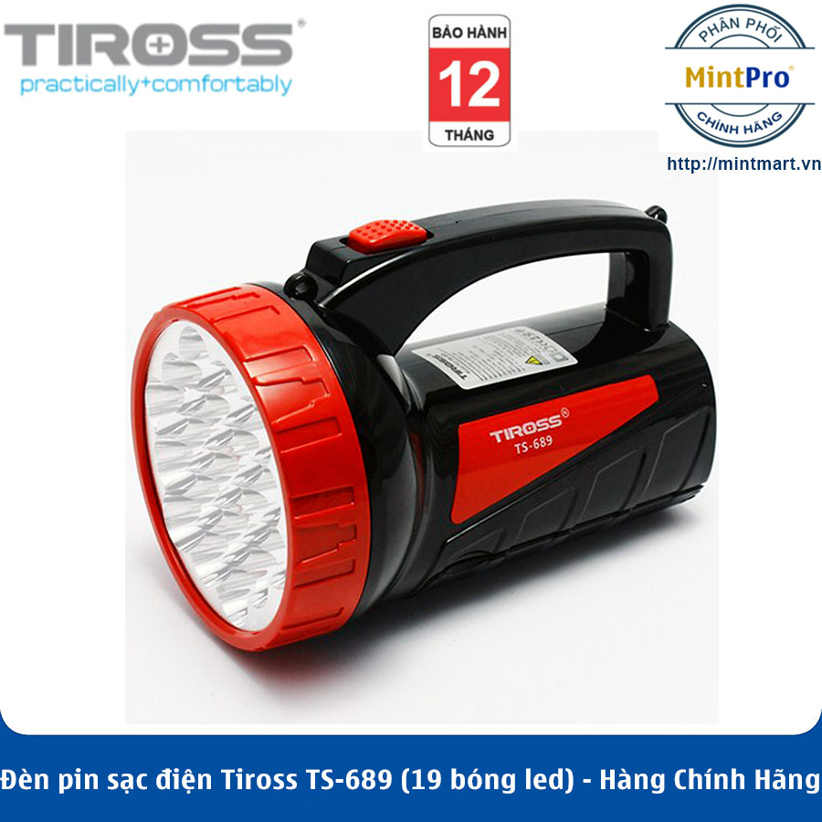 Đèn pin sạc điện Tiross TS689 (19 bóng led) – Hàng Chính Hãng