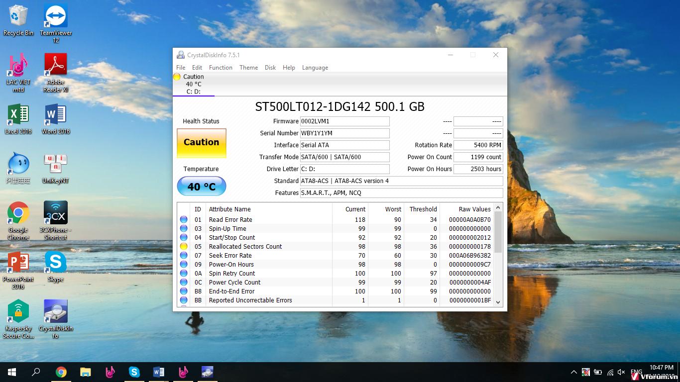 Ổ Cứng HDD Laptop chuẩn SATA 500G Caution Kĩ Thuật