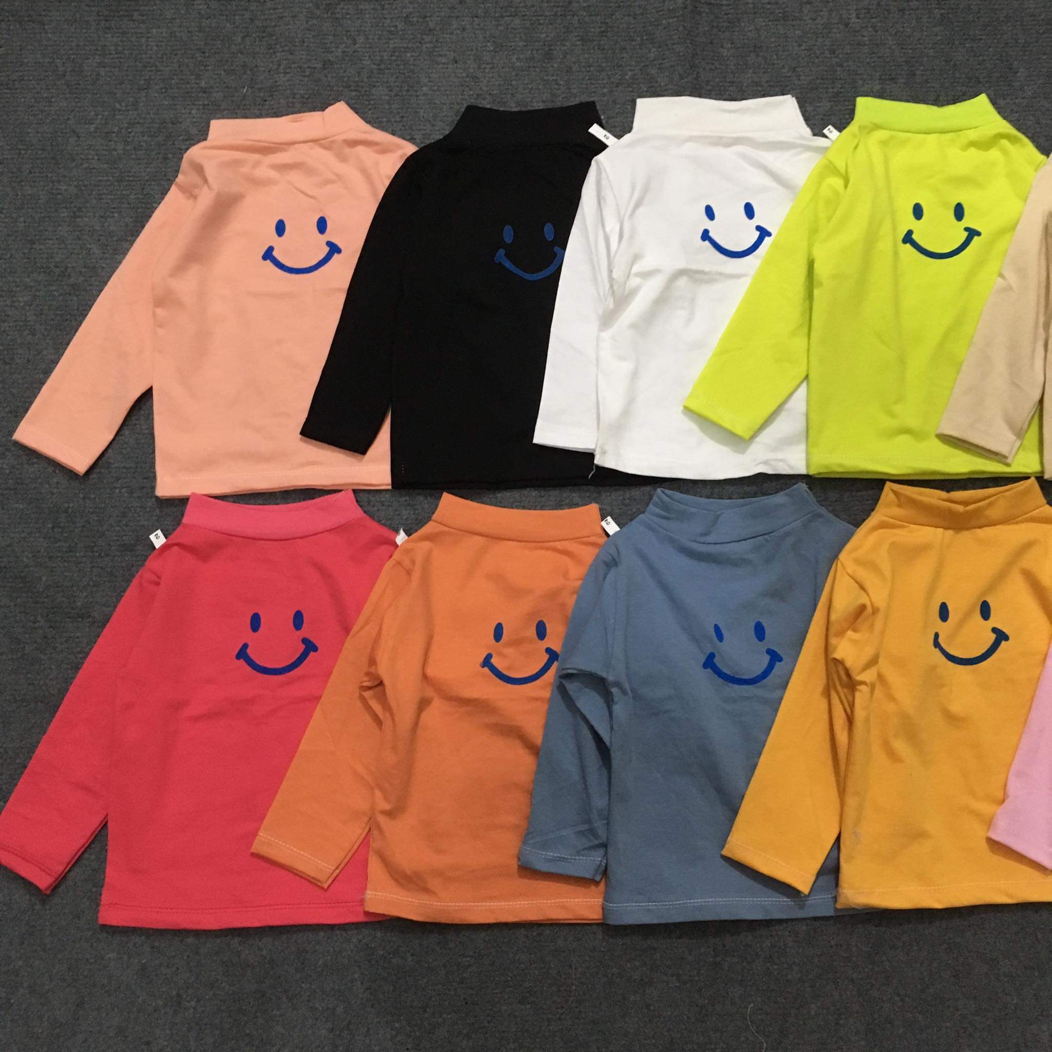 Combo 5 áo tay dài cổ lọ/ 3 phân chất cotton co giãn 4 chiều mịn mát cho bé trai/gái 7-20kg
