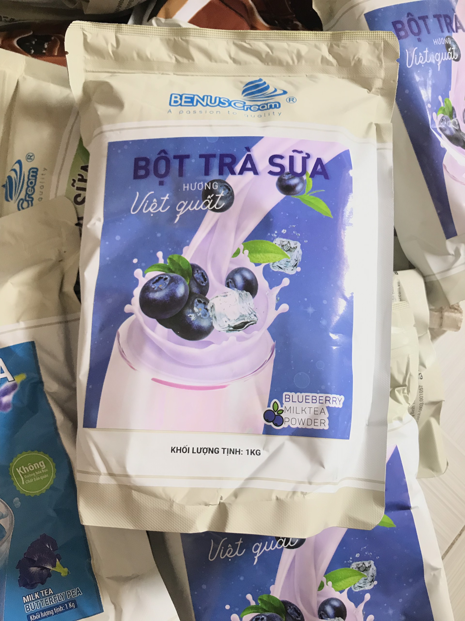 Bột Trà Sữa Hương Việt Quất BENUS