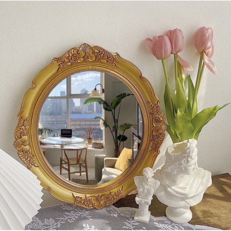 Khay trang sức gương decor vintage