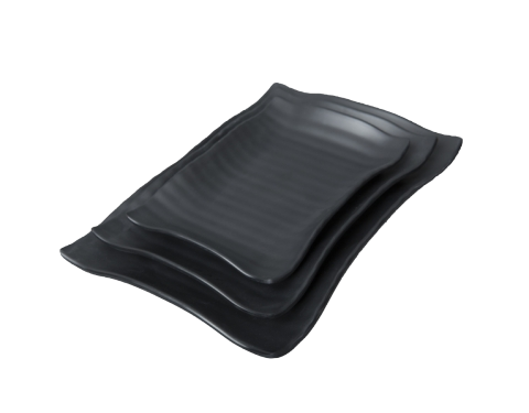 Dĩa Chữ Nhật Melamine Đen Nhám (DCN47N)